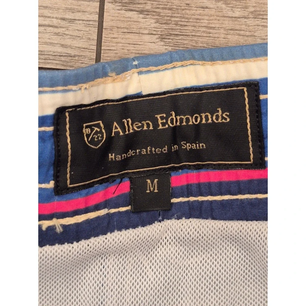 Allen Edmonds Mens Blue Striped Swim Trunks Handcrafted in Spain Size M